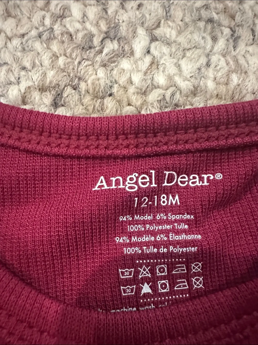 Angel Dear Burgundy Tulle Bodysuit